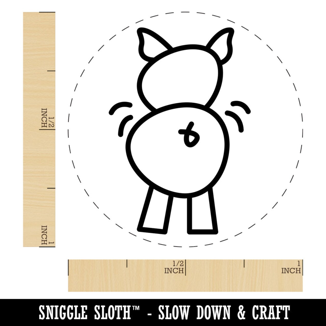 Pig Butt Doodle Self-Inking Rubber Stamp for Stamping Crafting Planners